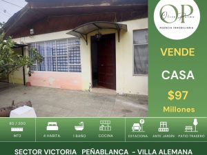 Se Vende Casa 4h1b+e, Victoria Peñablanca-Villa Alemana