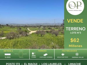 Se Vende Terreno 5.000 Mt2, lote N°3 Los Laureles, Limache