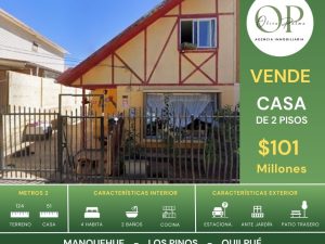 Se Vende Casa 4h2b+e, Manquehue - Los Pinos - Quilpué