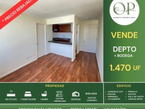 Se Vende Depto 1h1b+b Bahía Mirador, C° Larraín, Valparaíso
