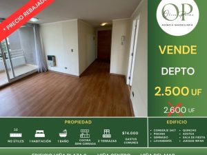 Se Vende Depto 1h1b Viña plaza 2, Centro de Viña del mar